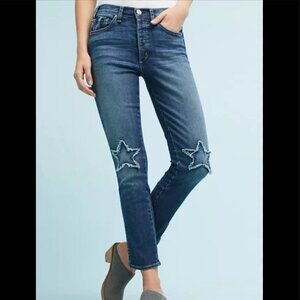 McGuire Anthropologie Vintage Stars Mid-Rise Cropped Jeans Size 25 Women's